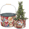 metal bucket - vintage christmas by primitives by kathy