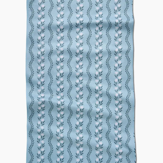 tea towel - microfiber - vintage floral stripe by geometry house