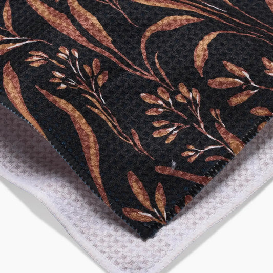 tea towel - microfiber - vintage grass black by geometry house