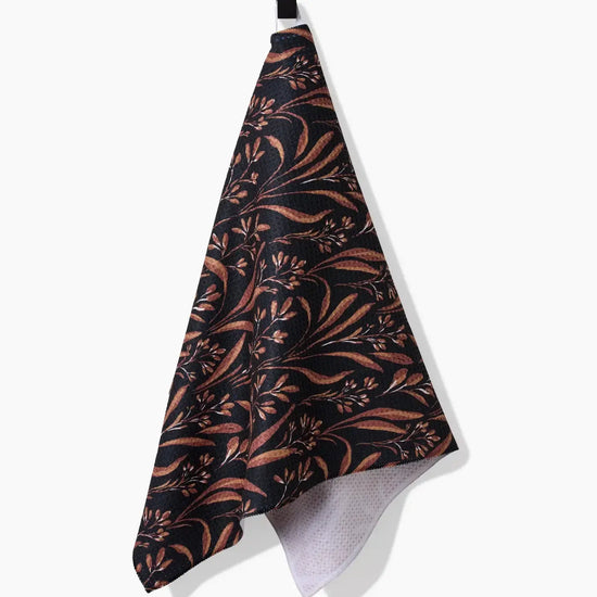 tea towel - microfiber - vintage grass black by geometry house