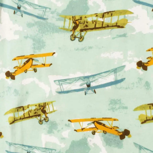 blanket - swaddle - organic cotton - planes vintage by milkbarn