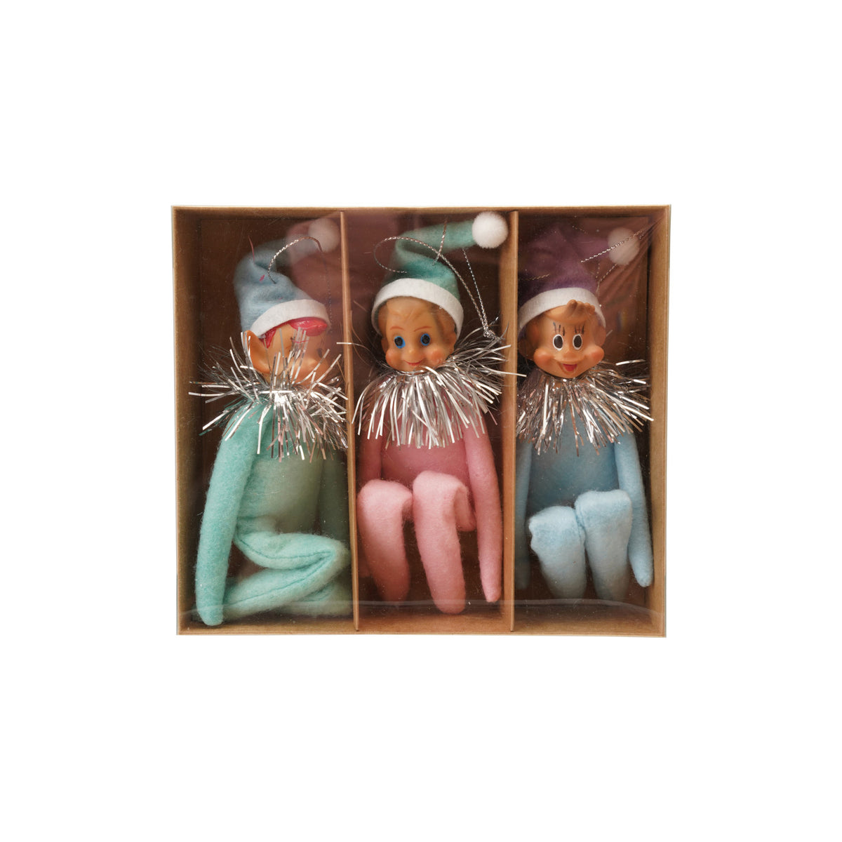 ornament - vintage elf reproduction (3 colors) by creative co-op