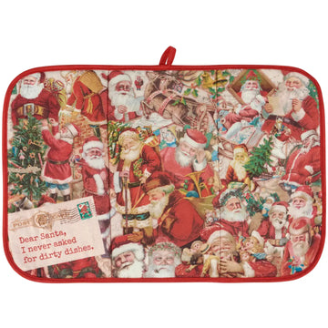 drying mat - vintage santas by primitives by kathy
