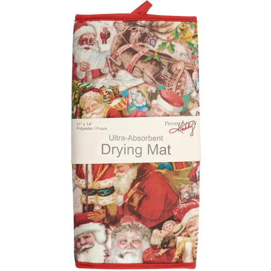 drying mat - vintage santas by primitives by kathy