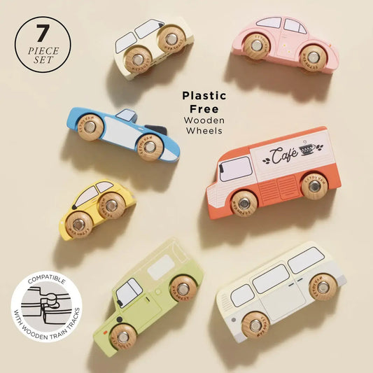 toy set - vintage cars - classic wooden by le toy van, inc.
