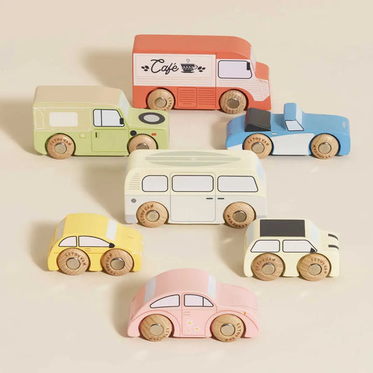 toy set - vintage cars - classic wooden by le toy van, inc.