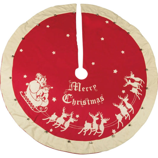 tree skirt - vintage "merry christmas" by primitives by kathy