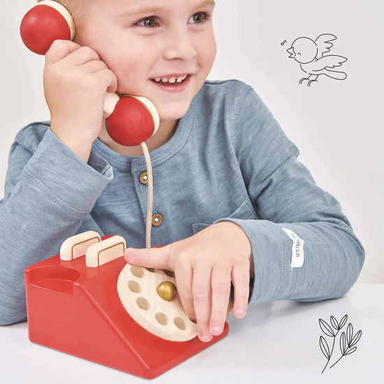 toy - vintage phone - classic wooden by le toy van, inc.