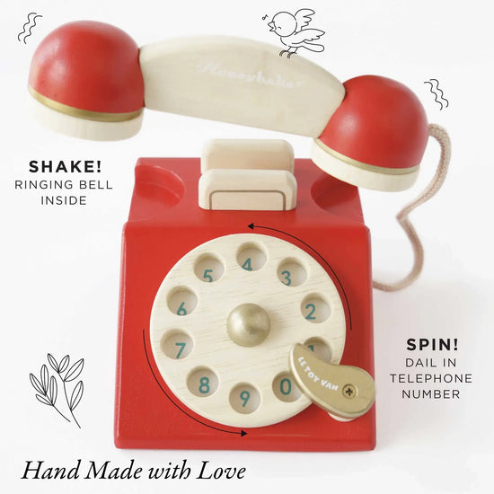 toy - vintage phone - classic wooden by le toy van, inc.
