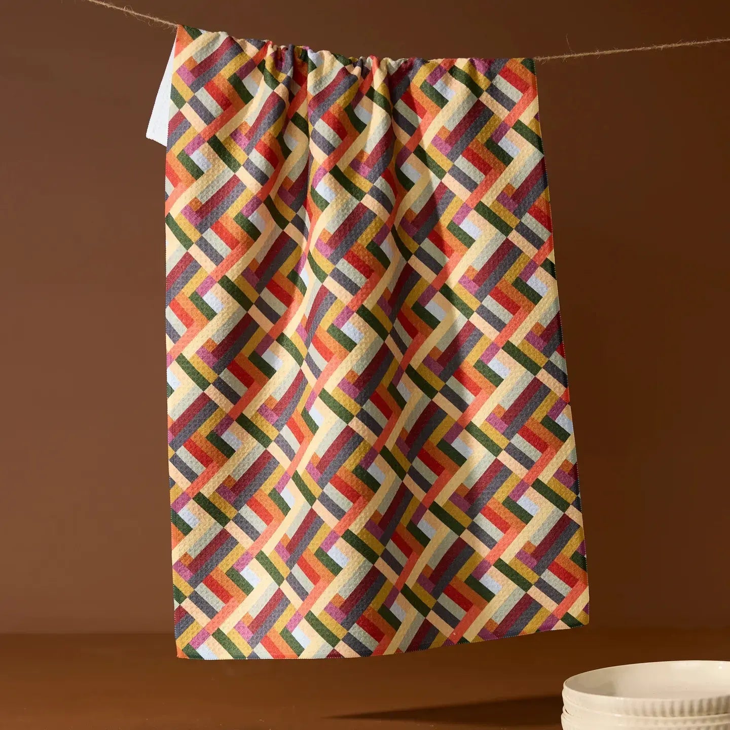 tea towel - microfiber - vivid cascade by geometry house