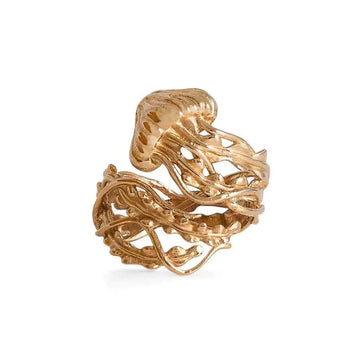 ring - bronze jellyfish - adjustable size 7 by nina designs