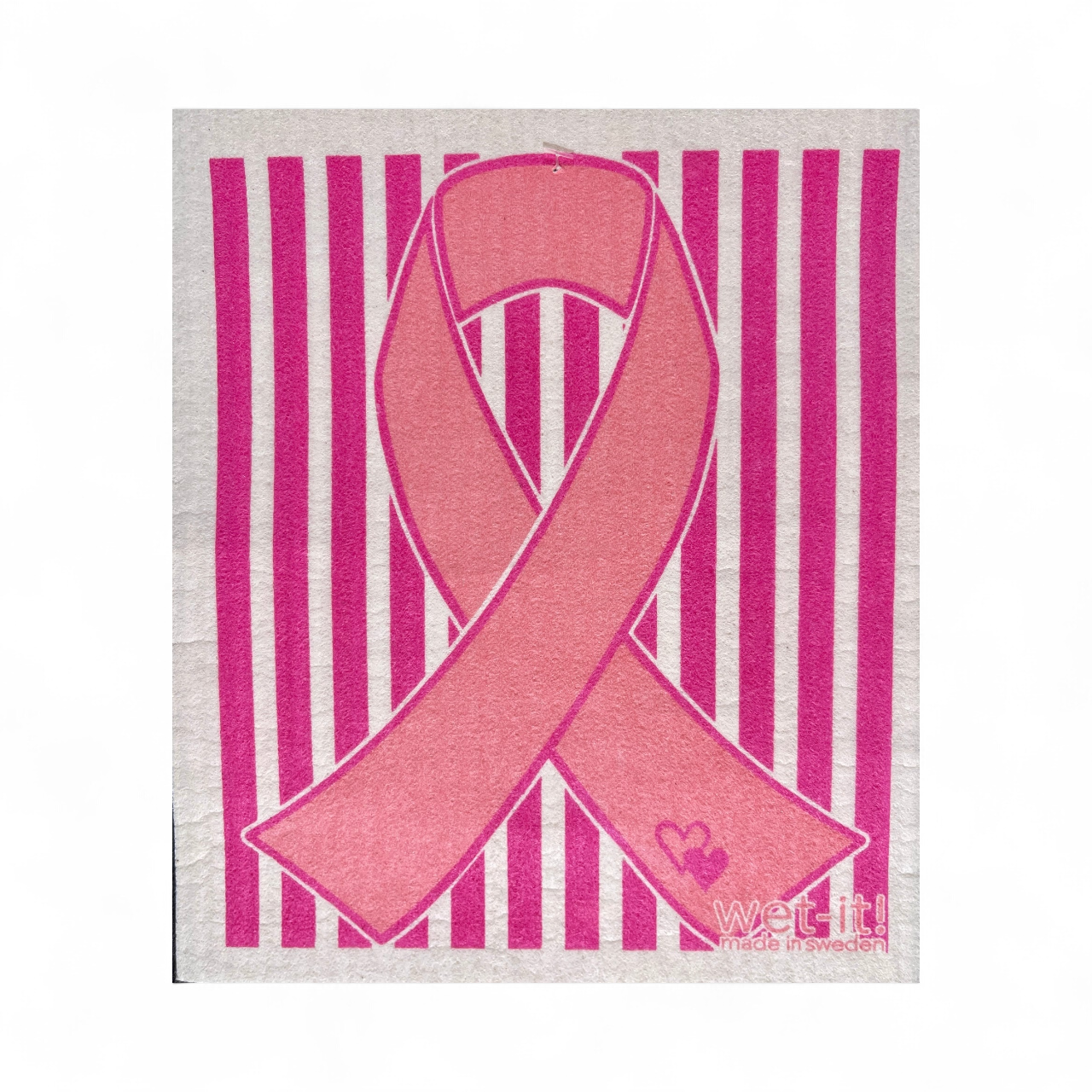 swedish dishcloth - pink ribbon for breast cancer awareness by wet-it!