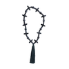 Garland | Oak Wood Beads + Cotton Tassel | Black | 36"L
