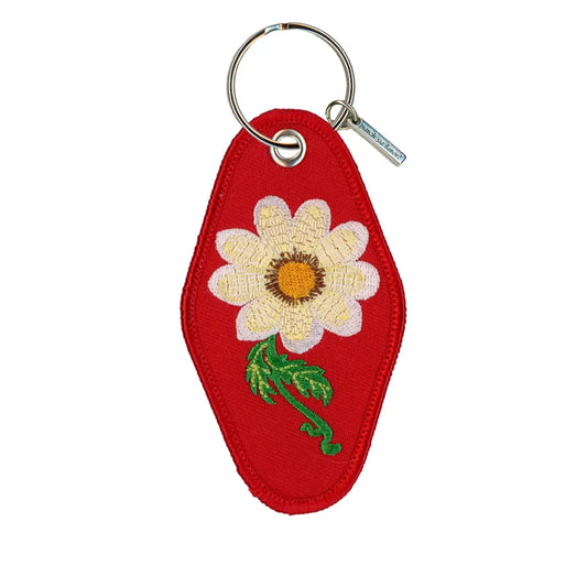 keychain - embroidered - walk on (daisy) by patch ya later