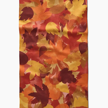 tea towel - microfiber autumn - watercolor fallen leaves by geometry house
