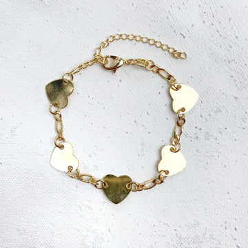 bracelet - heart plate - gold-filled chain by sofia ramsay