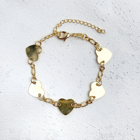 bracelet - heart plate - gold-filled chain by sofia ramsay