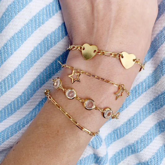 bracelet - heart plate - gold-filled chain by sofia ramsay