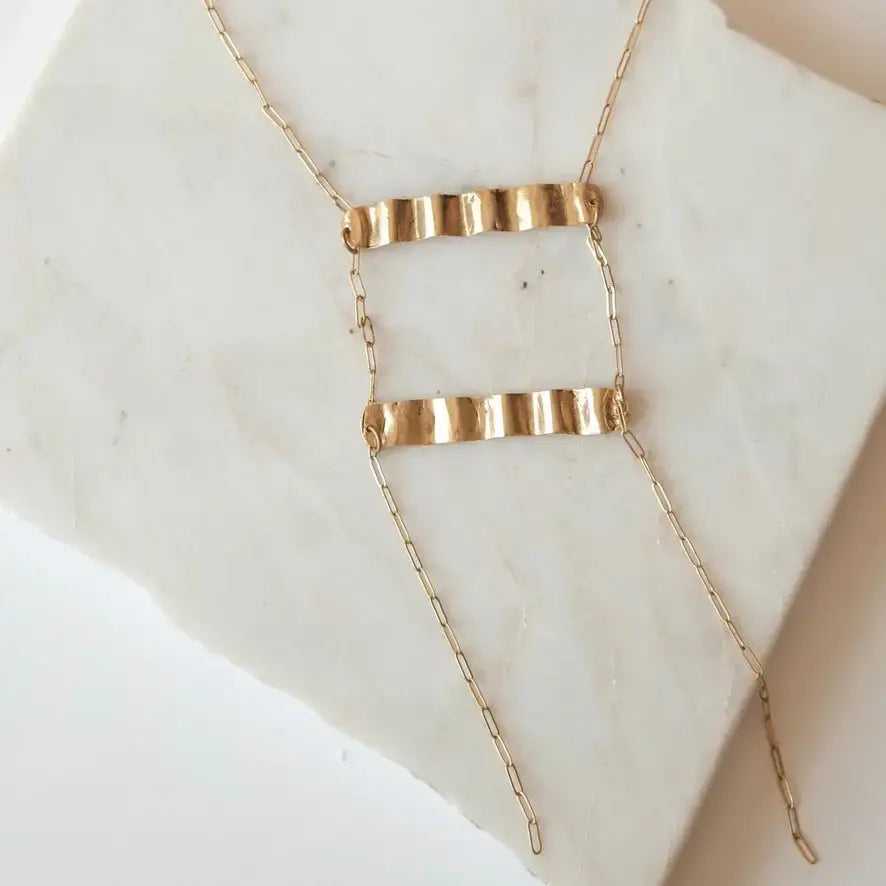necklace - wave ladder - gold plated by tilly doro