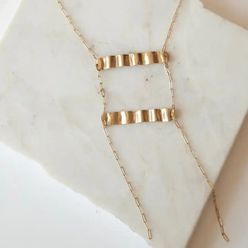 necklace - wave ladder - gold plated by tilly doro