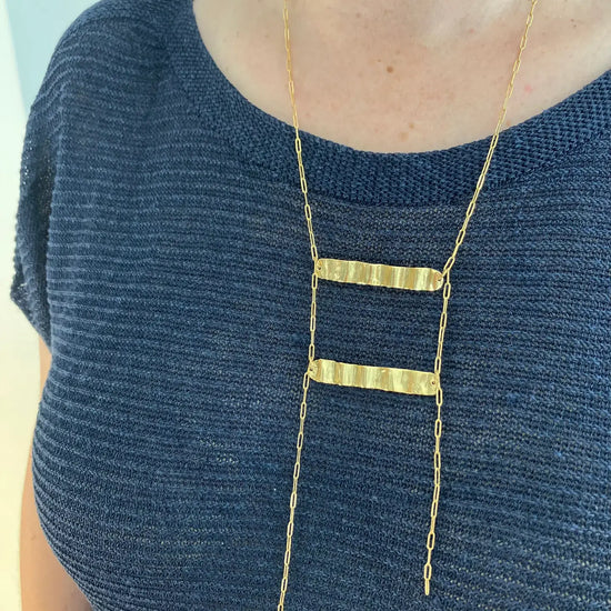 necklace - wave ladder - gold plated by tilly doro
