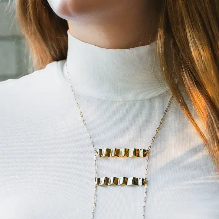 necklace - wave ladder - gold plated by tilly doro