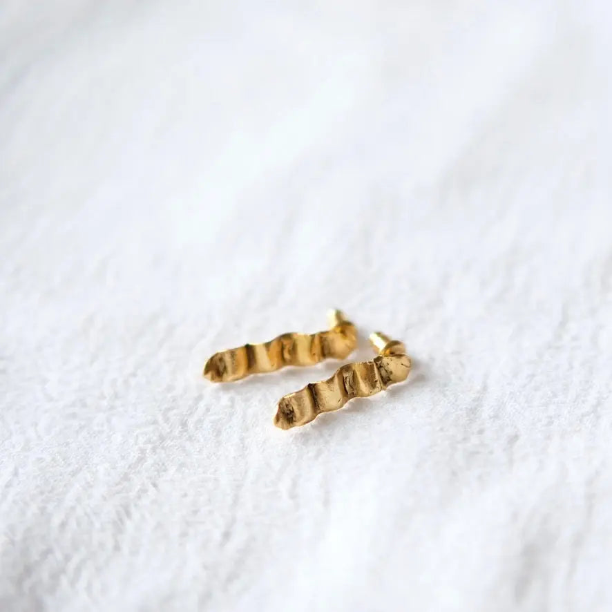 earrings - wave studs - 24kgp by tilly doro