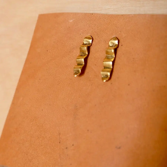 earrings - wave studs - 24kgp by tilly doro