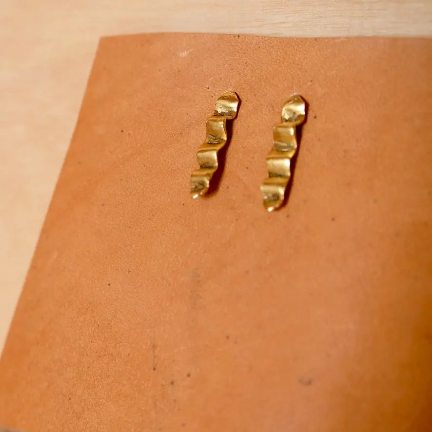 earrings - wave studs - 24kgp by tilly doro