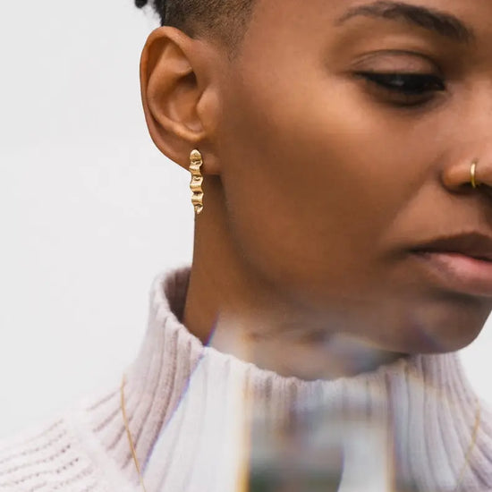 earrings - wave studs - 24kgp by tilly doro