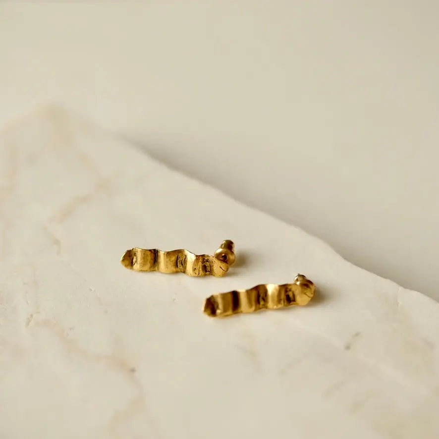 earrings - wave studs - 24kgp by tilly doro