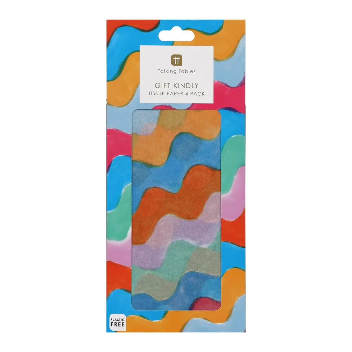 tissue paper - wavy multicolor - 4 sheets by talking tables, usa