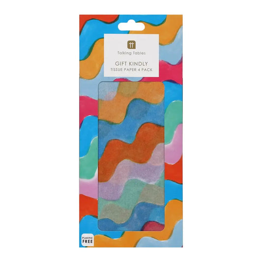 tissue paper - wavy multicolor - 4 sheets by talking tables, usa