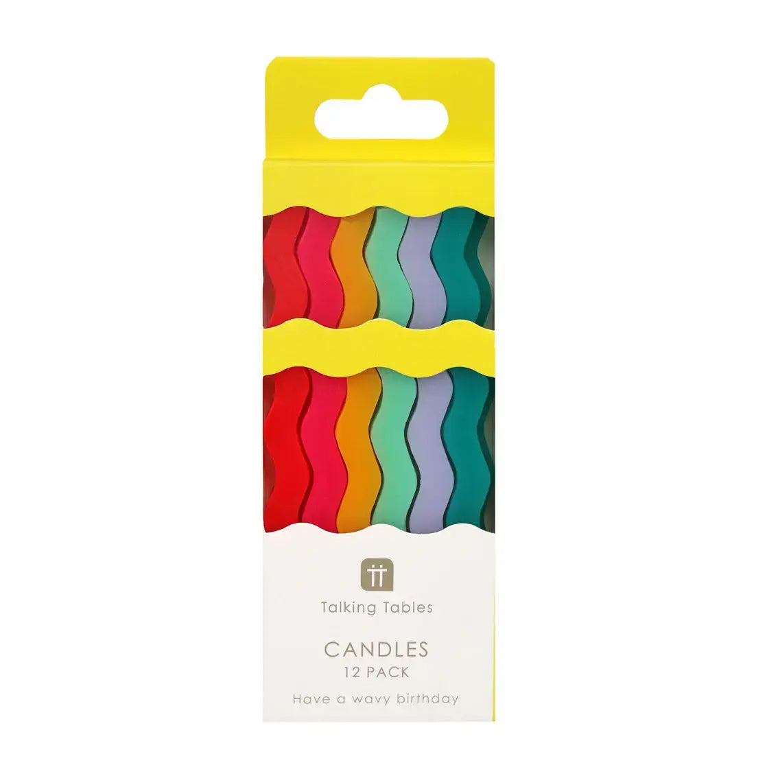 candles - birthday wavy tall - 12 pack by talking tables, usa