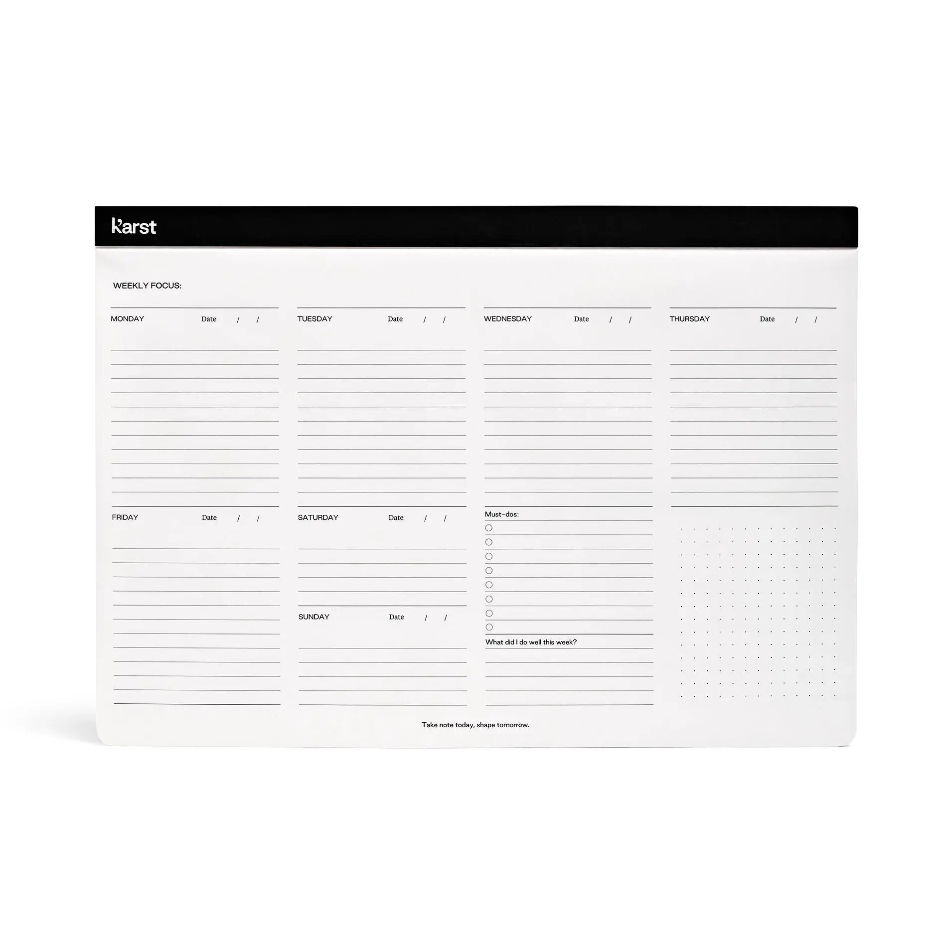 weekly desk pad by ameico/karst