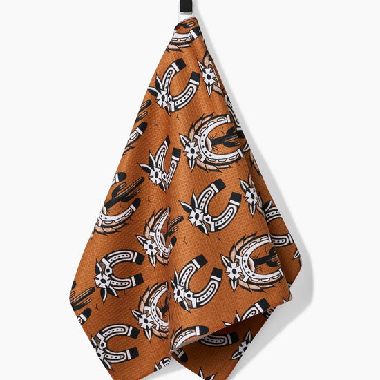tea towel - microfiber - western horseshoes by geometry house