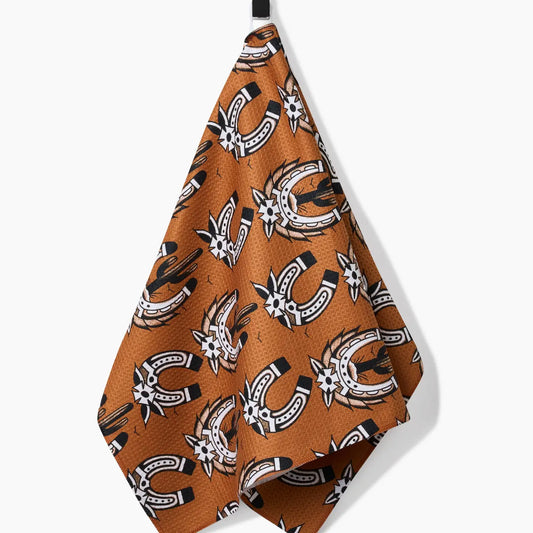 tea towel - microfiber - western horseshoes by geometry house