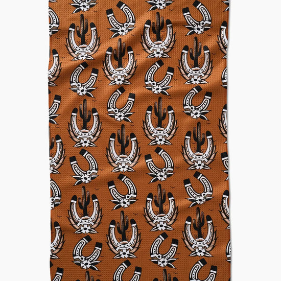 tea towel - microfiber - western horseshoes by geometry house