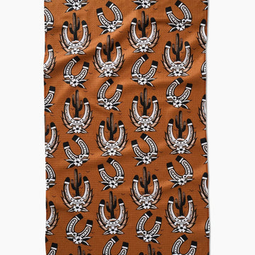 tea towel - microfiber - western horseshoes by geometry house