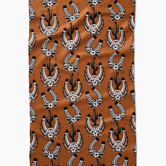 tea towel - microfiber - western horseshoes by geometry house