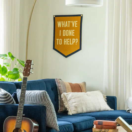 banner - camp flag - what've i done to help? by oxford pennant