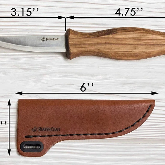 tool - whittling knife - leather sheath by beavercraft