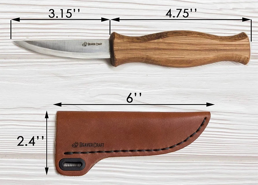 tool - whittling knife - leather sheath by beavercraft