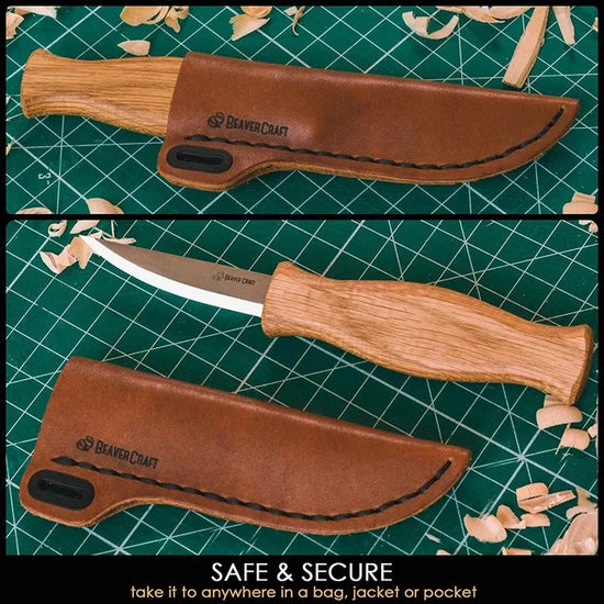 tool - whittling knife - leather sheath by beavercraft