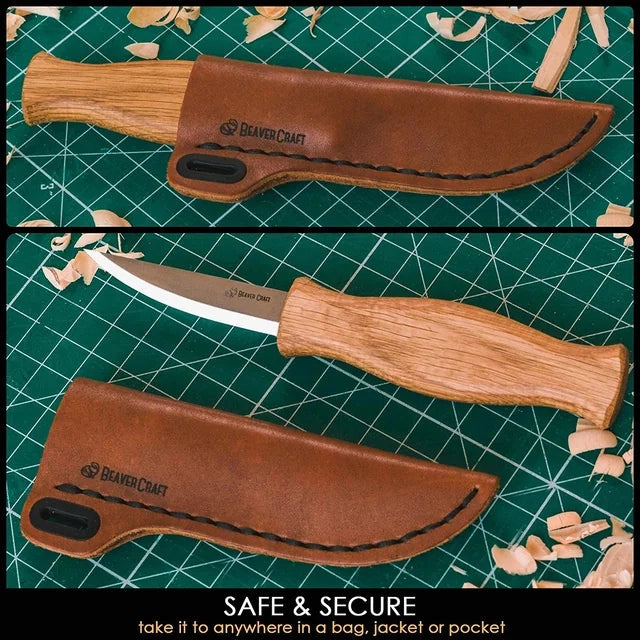tool - whittling knife - leather sheath by beavercraft