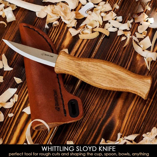 tool - whittling knife - leather sheath by beavercraft