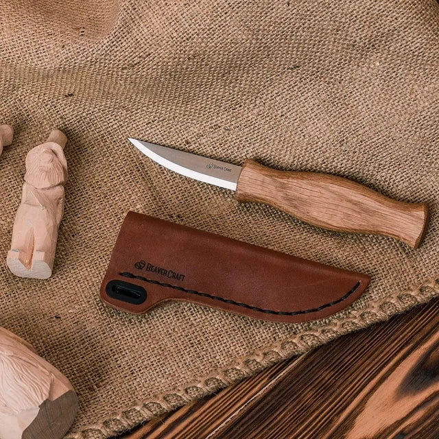 tool - whittling knife - leather sheath by beavercraft