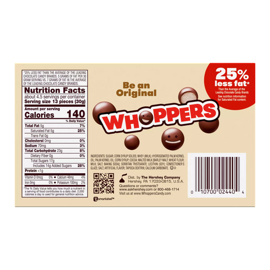 candy - whoppers malted milk balls by redstone foods inc