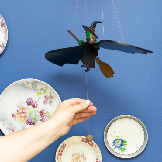 mobile - flying - witch by tulia's artisan gallery