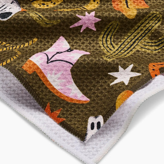 tea towel - microfiber - wild cowboy by geometry house